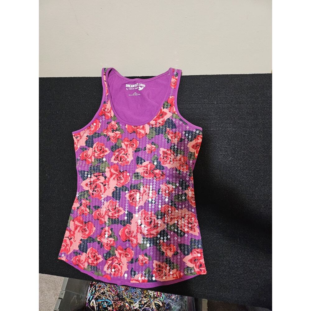 Dream Out Loud by Selena Gomez Floral Sequin Tank Top